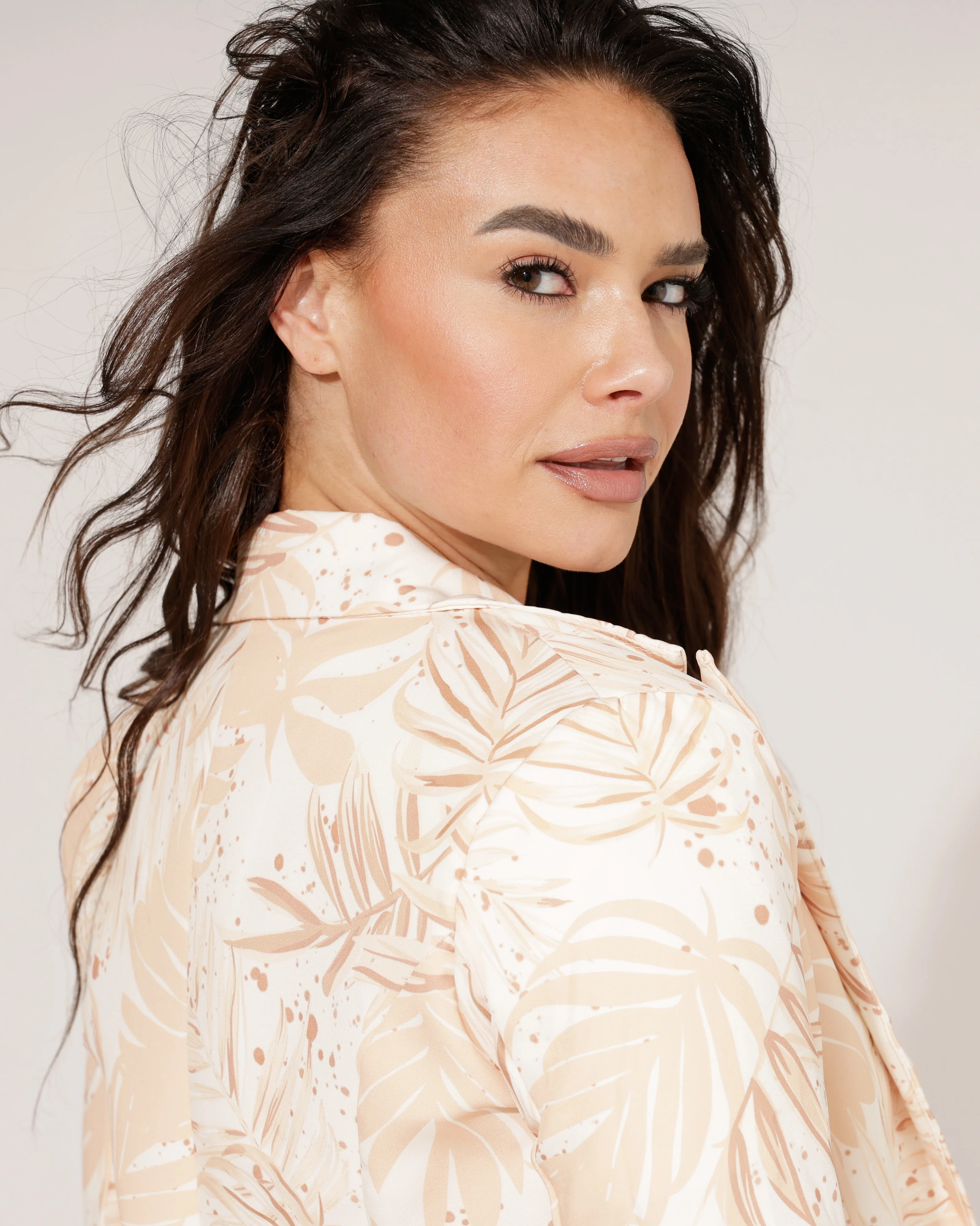 Blazer met print Nora Beige - Image 3