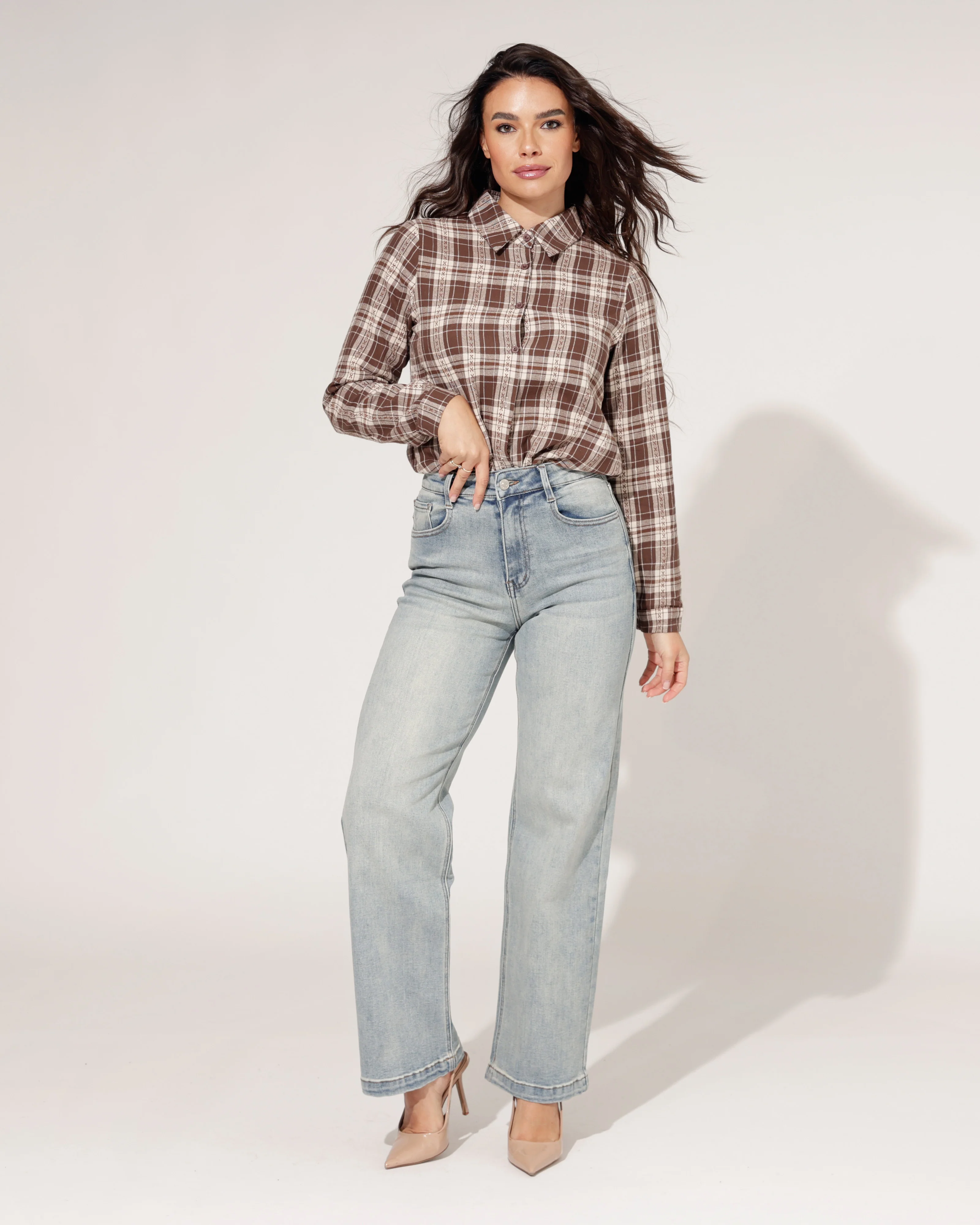 Folyrose | Wide leg jeans Amber Blauw - Image 3