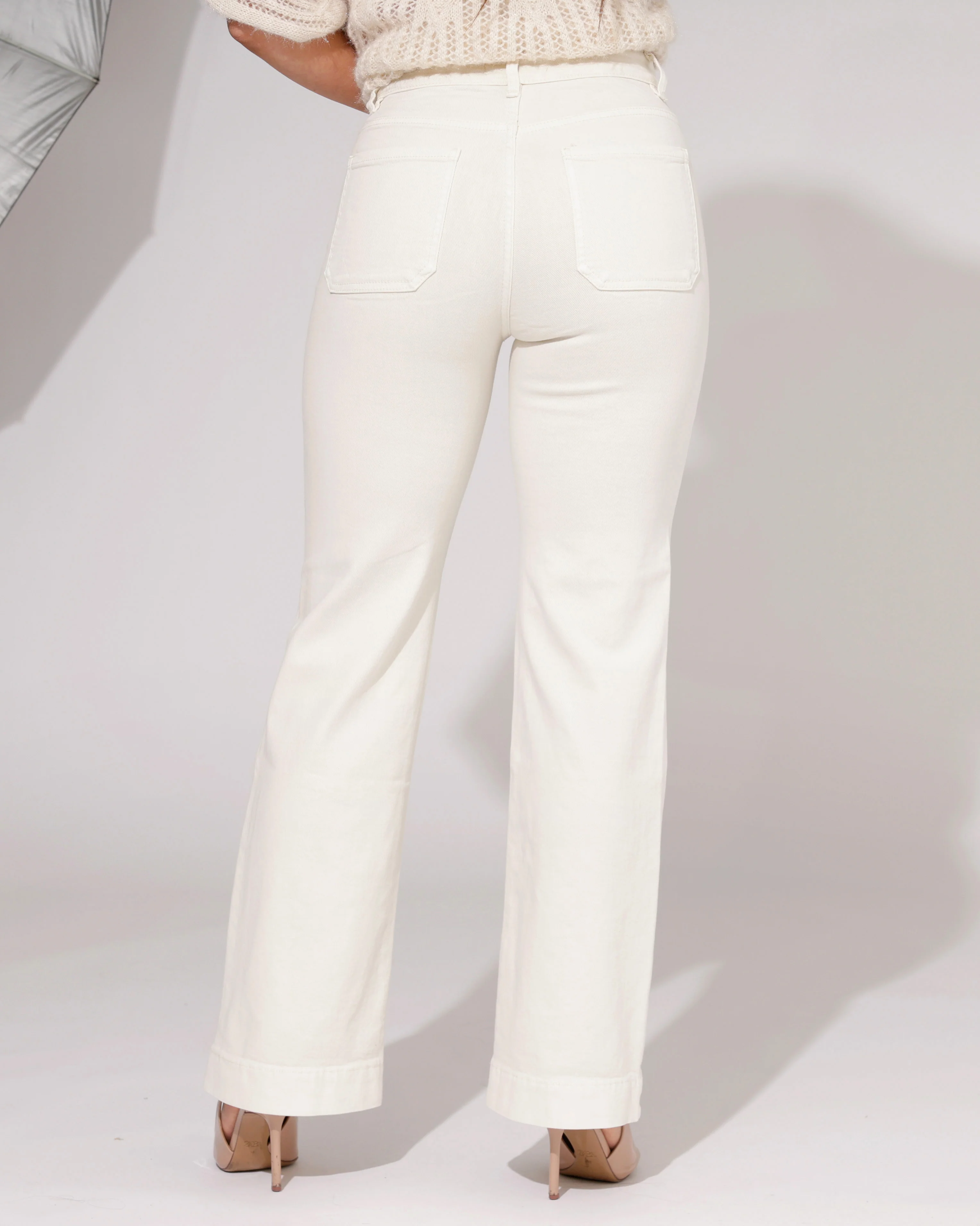 Folyrose | Wide leg jeans Elles-C Beige - Image 4