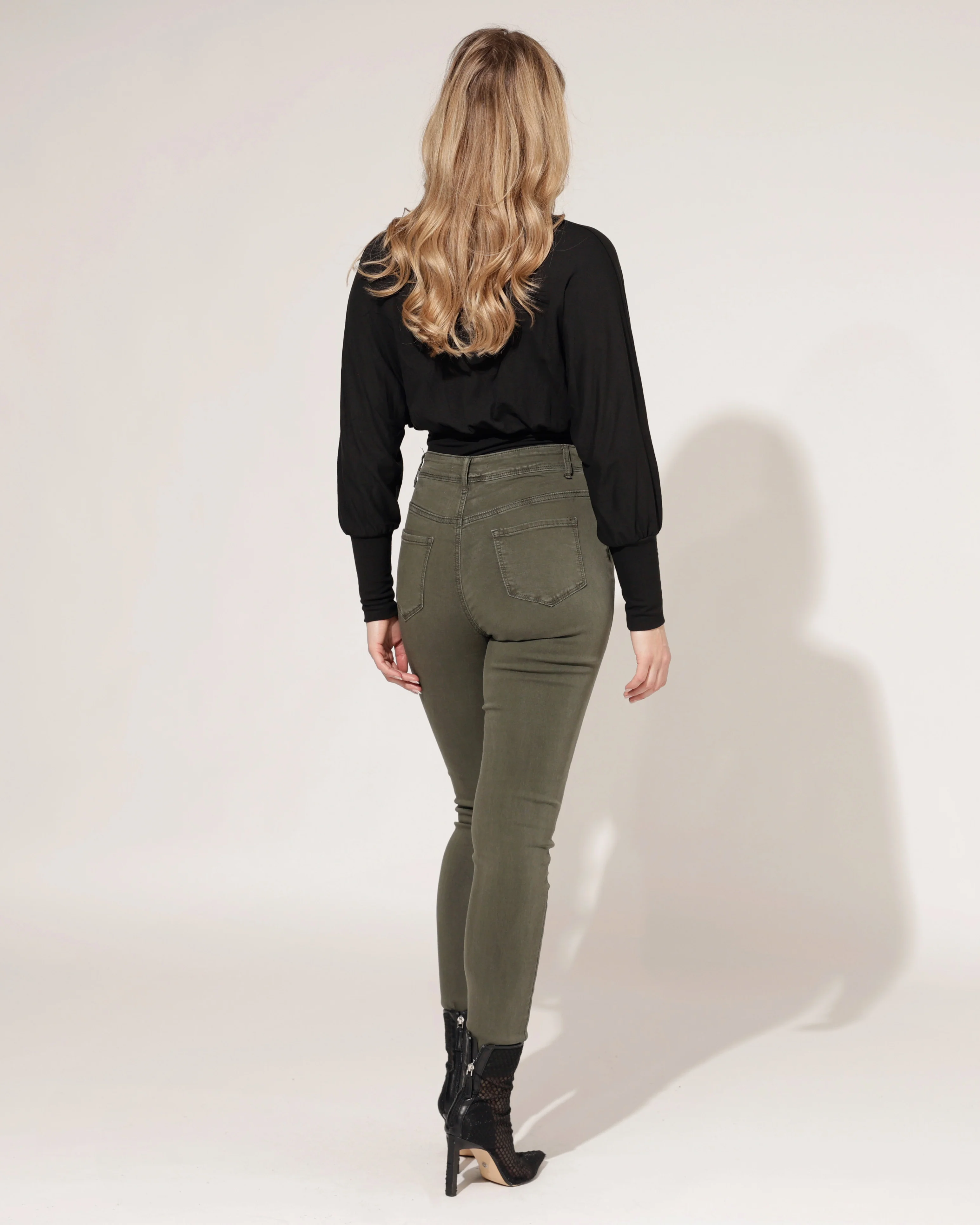 Goodies | Skinny jeans Lou-4 Donkergroen - Image 4