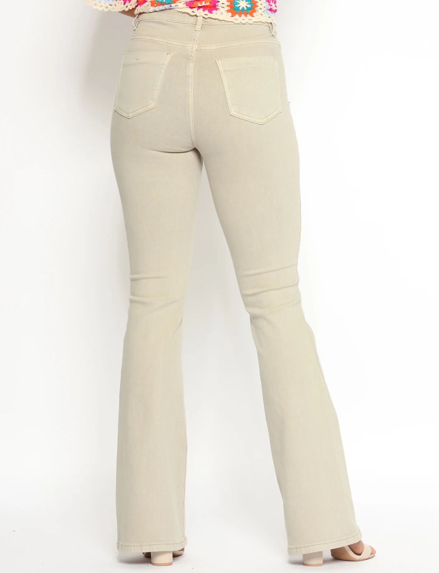Hello Miss | Flared Jeans Mitty-7 Beige - Image 3