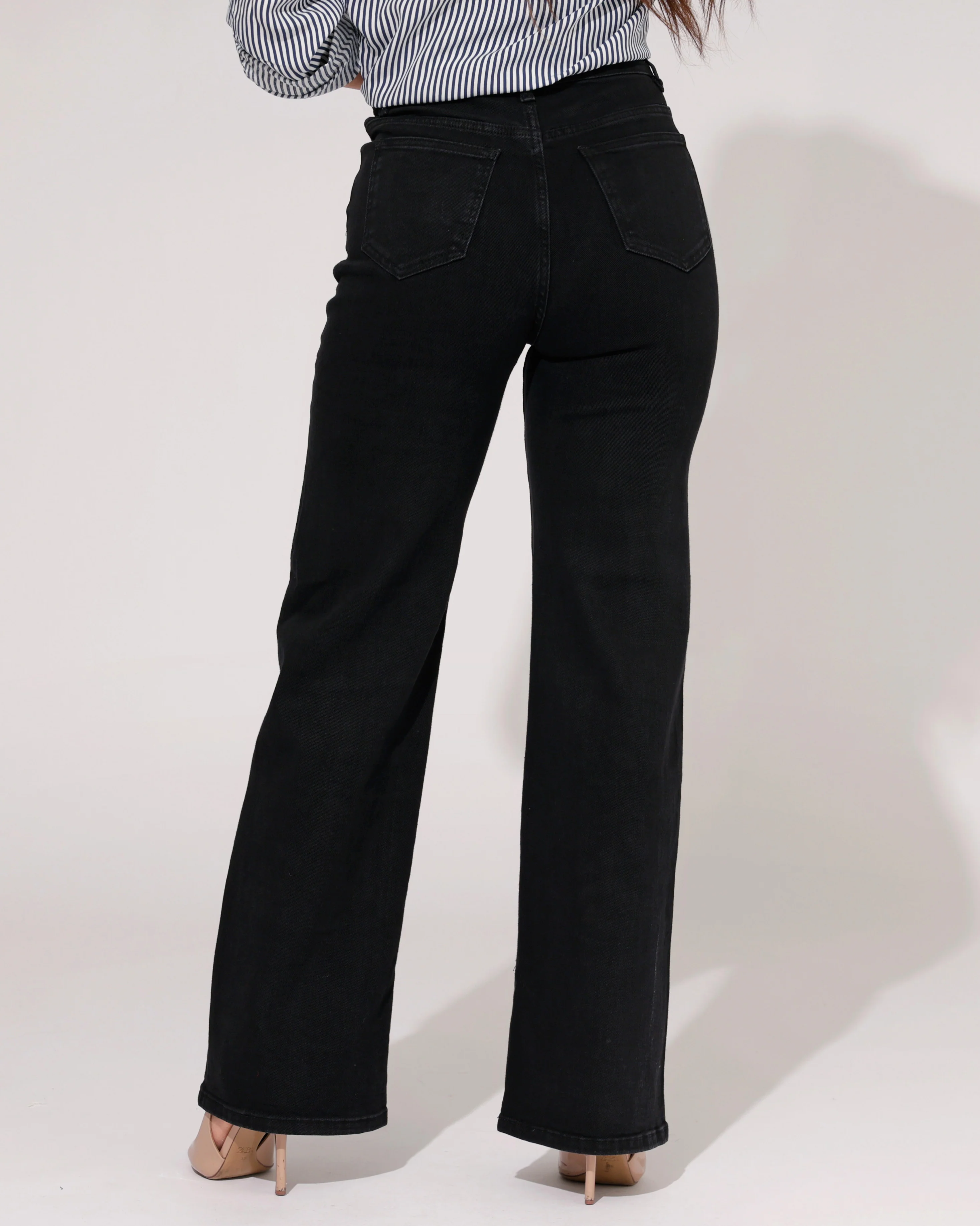 Hello Miss | Wide leg jeans Jamie-5 Zwart - Image 3
