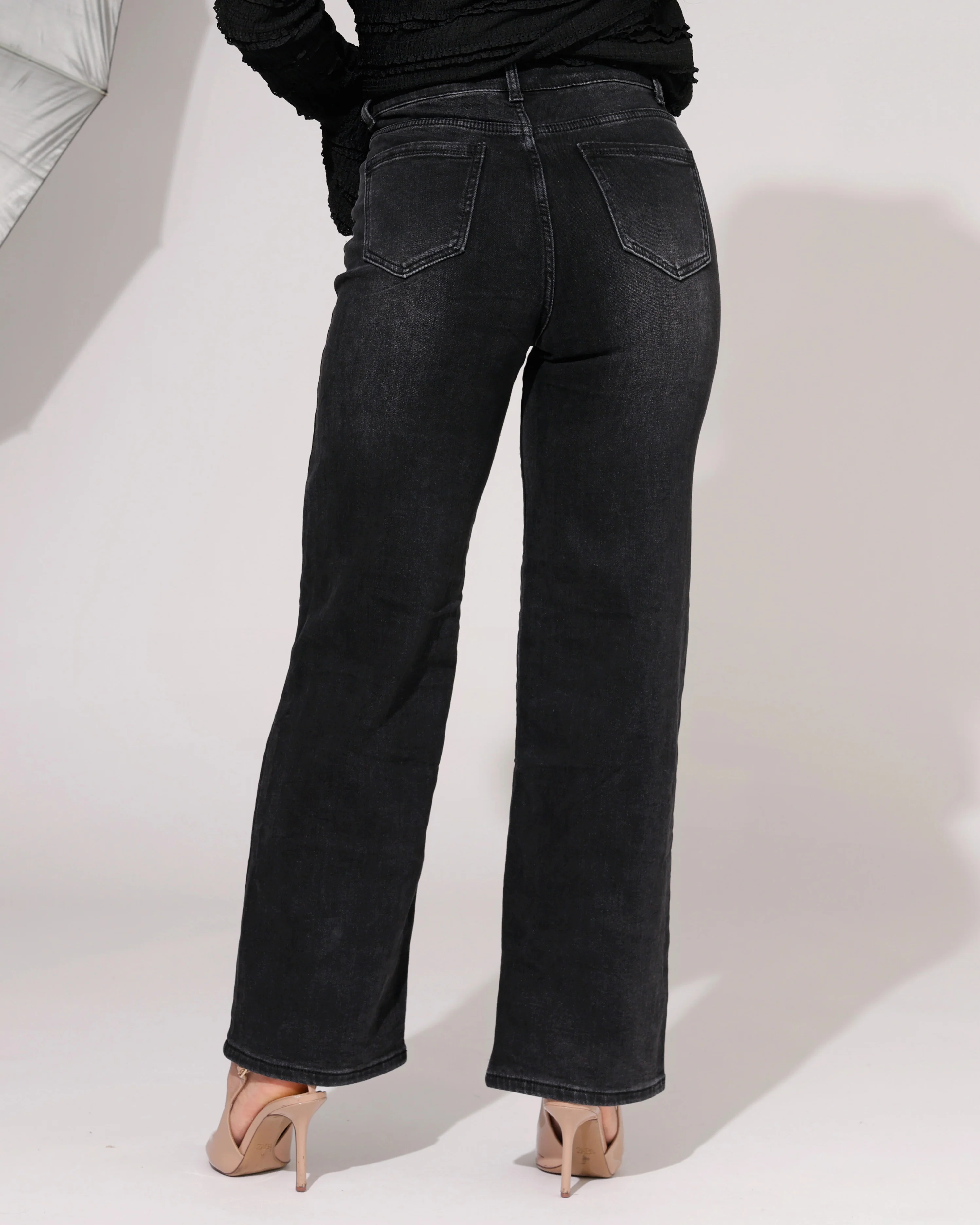 Hello Miss | Wide Leg Jeans Jill-6 Zwart - Image 4