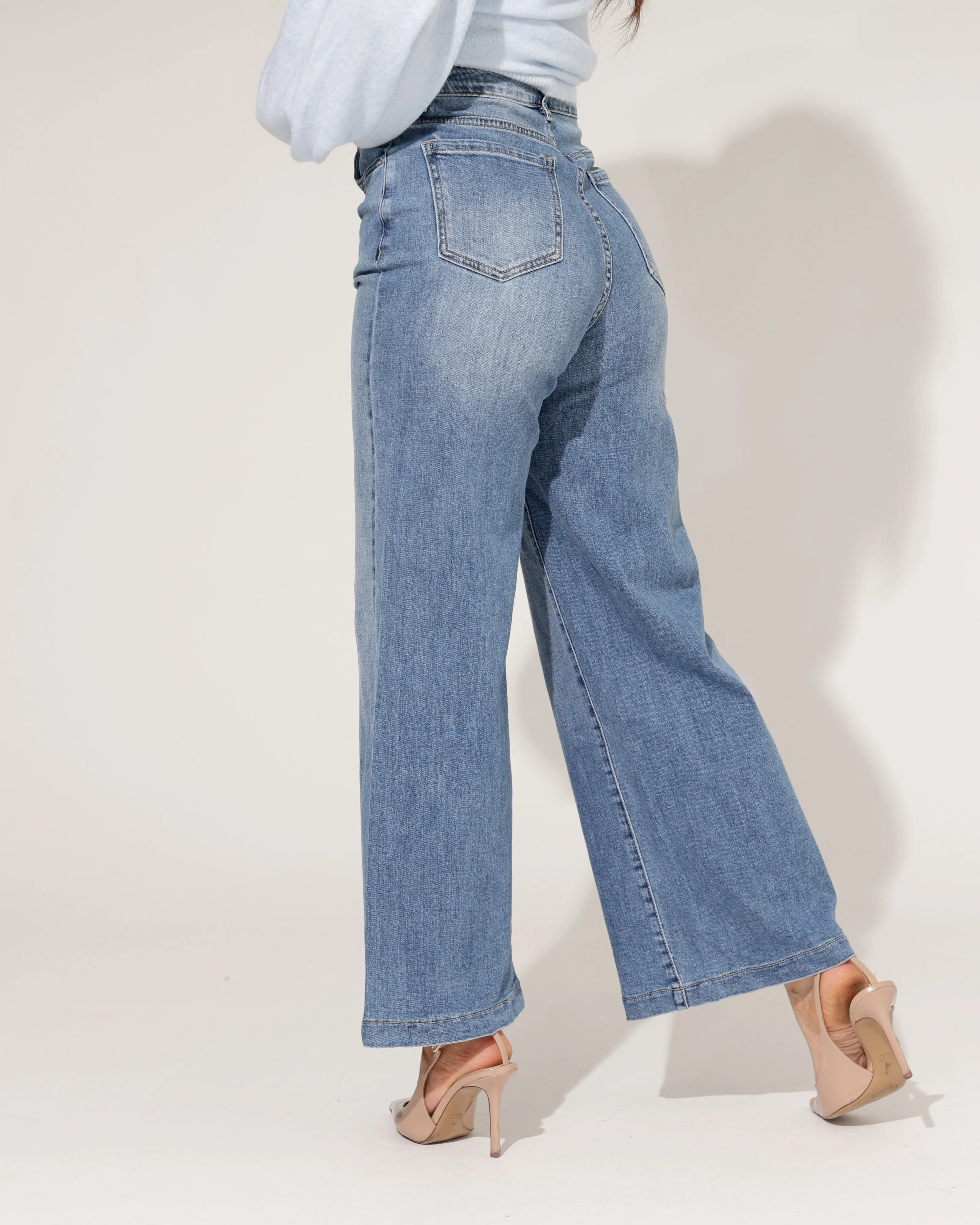 Jewelly| Wide leg jeans Jenna Blauw - Image 3