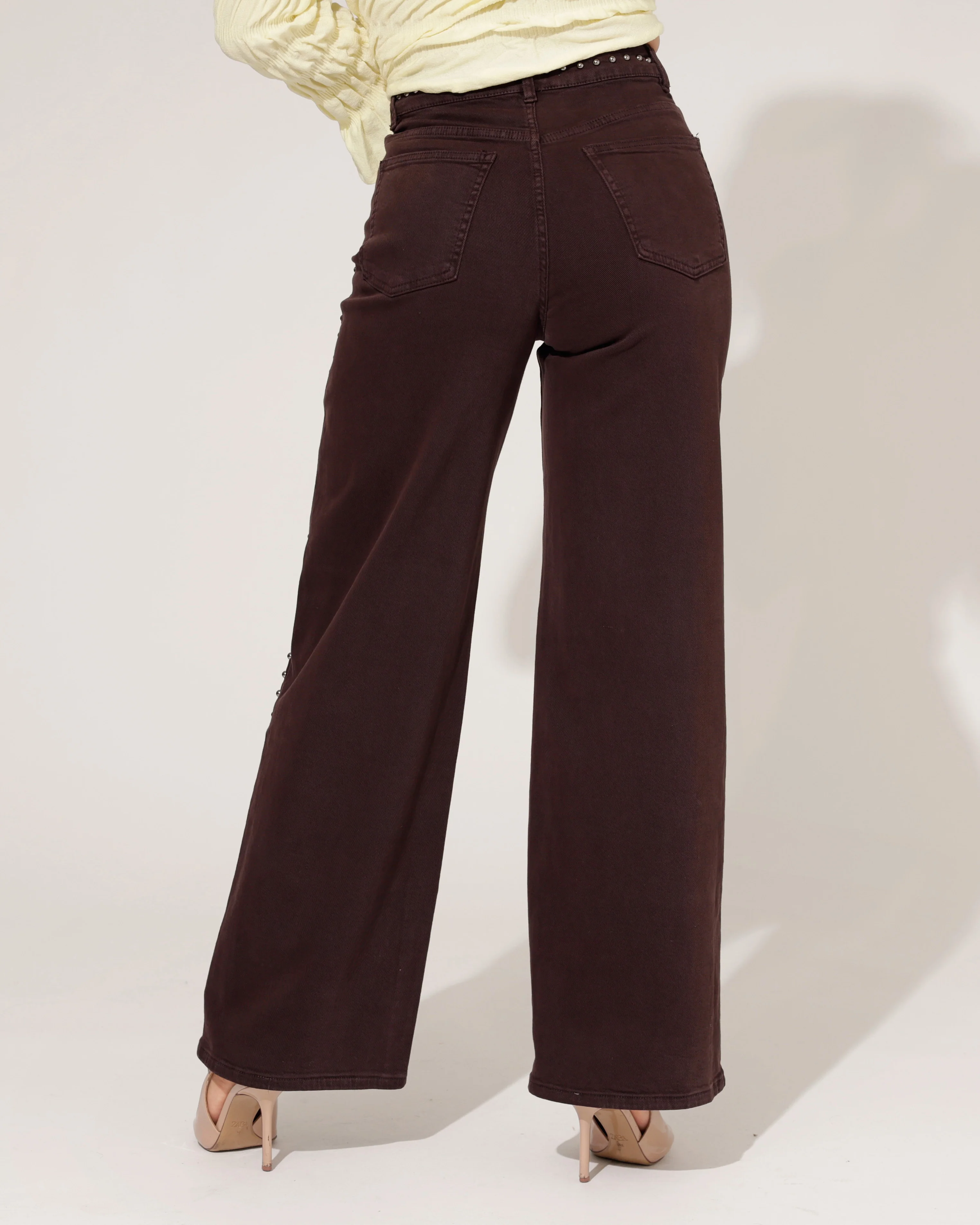 Laulia | Wide leg jeans Mae-4 Donkerbruin - Image 4