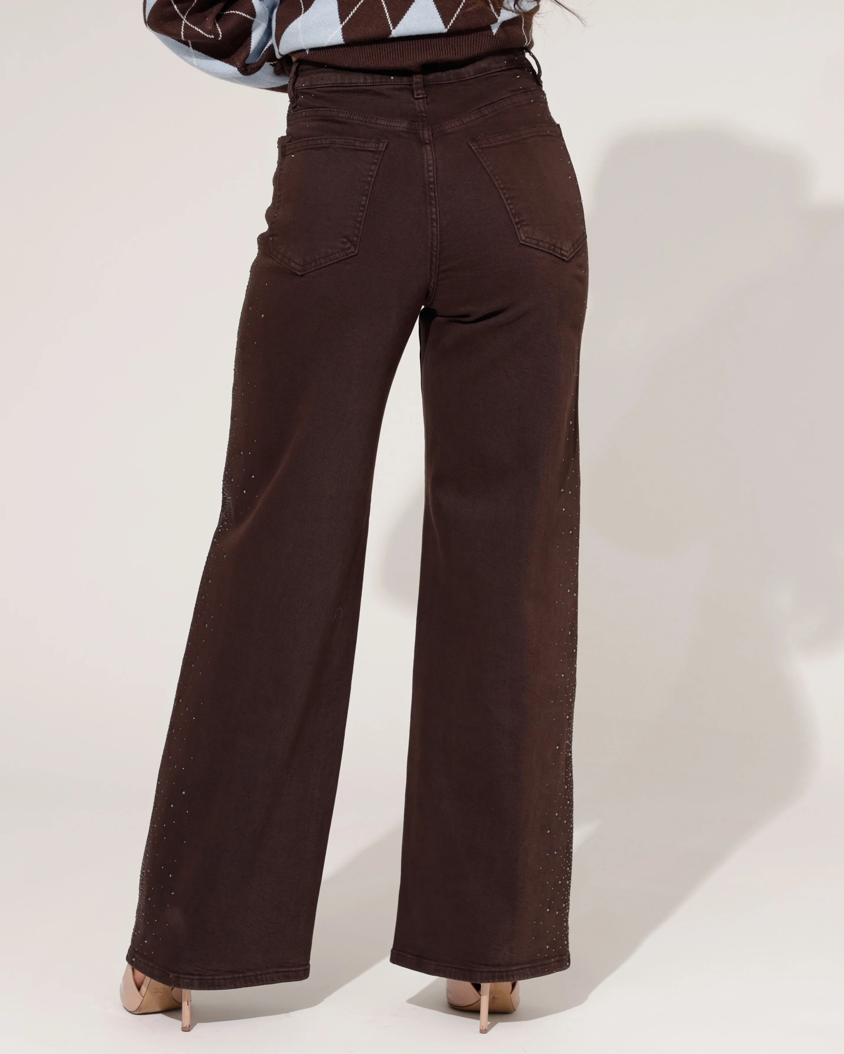 Laulia | Wide leg jeans Nena-5 Donkerbruin - Image 3