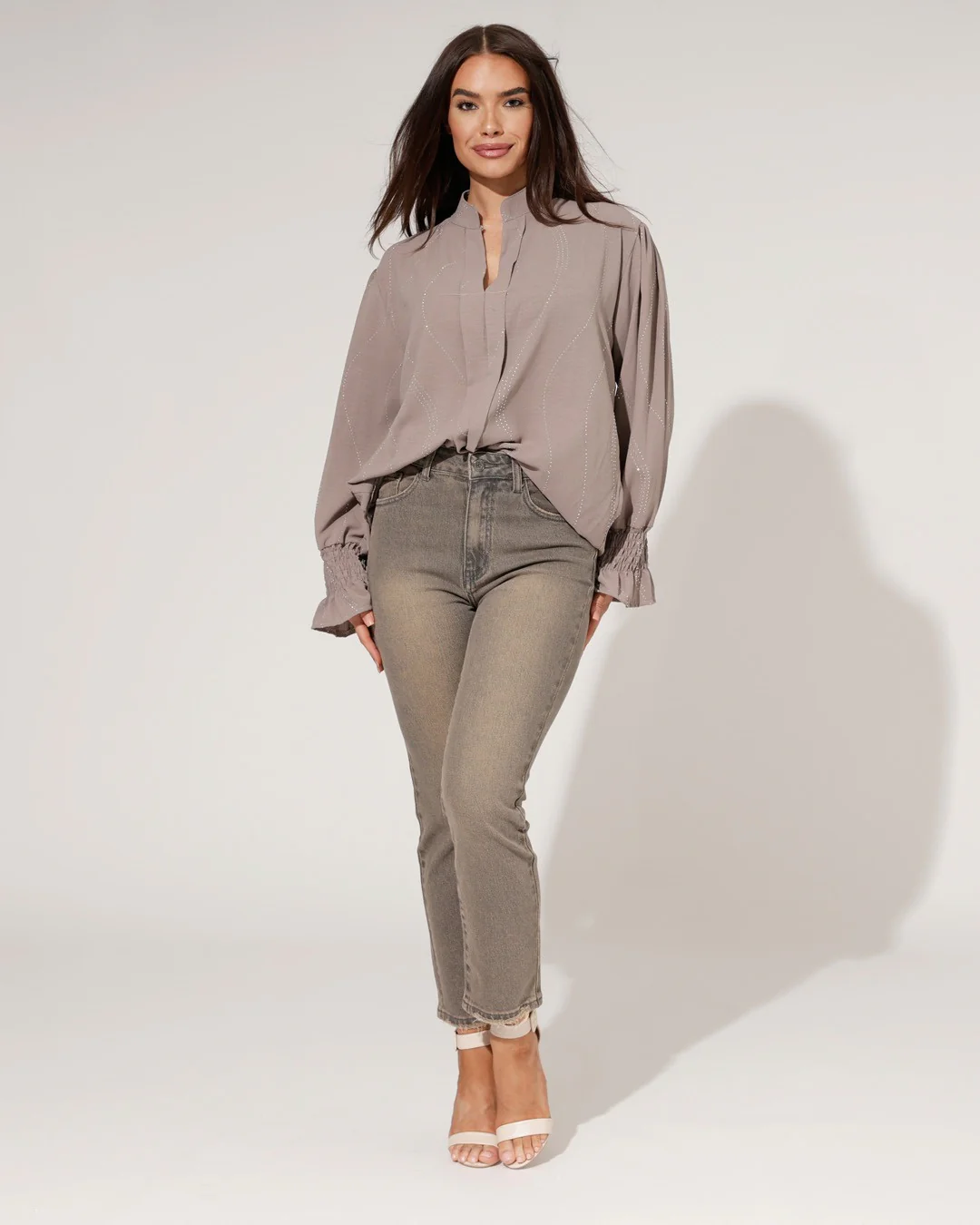 Queen Hearts | Mom jeans Rosie-16 Donkergrijs - Image 3