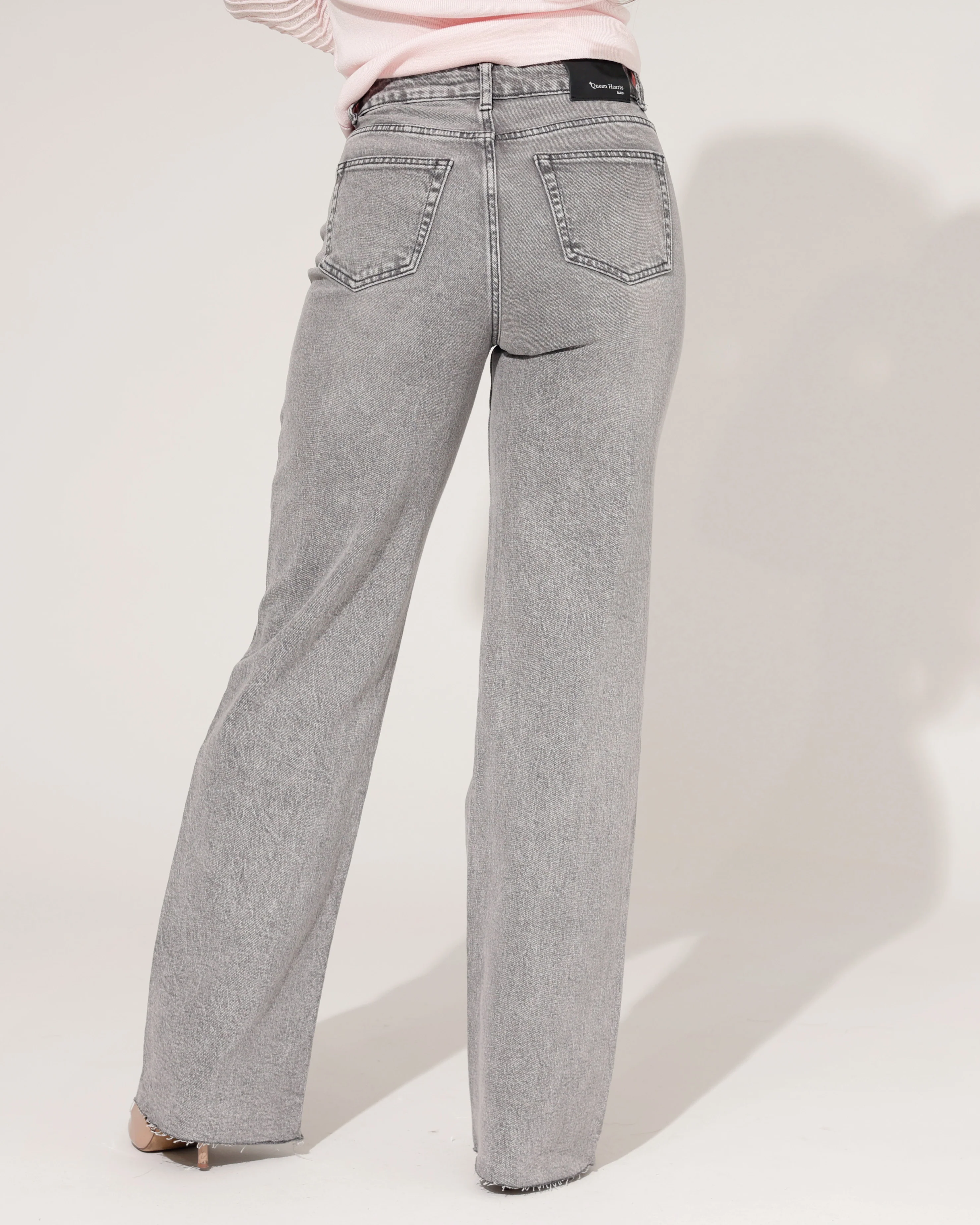Queen Hearts | Wide leg jeans Nina-5 Donkergrijs - Image 3