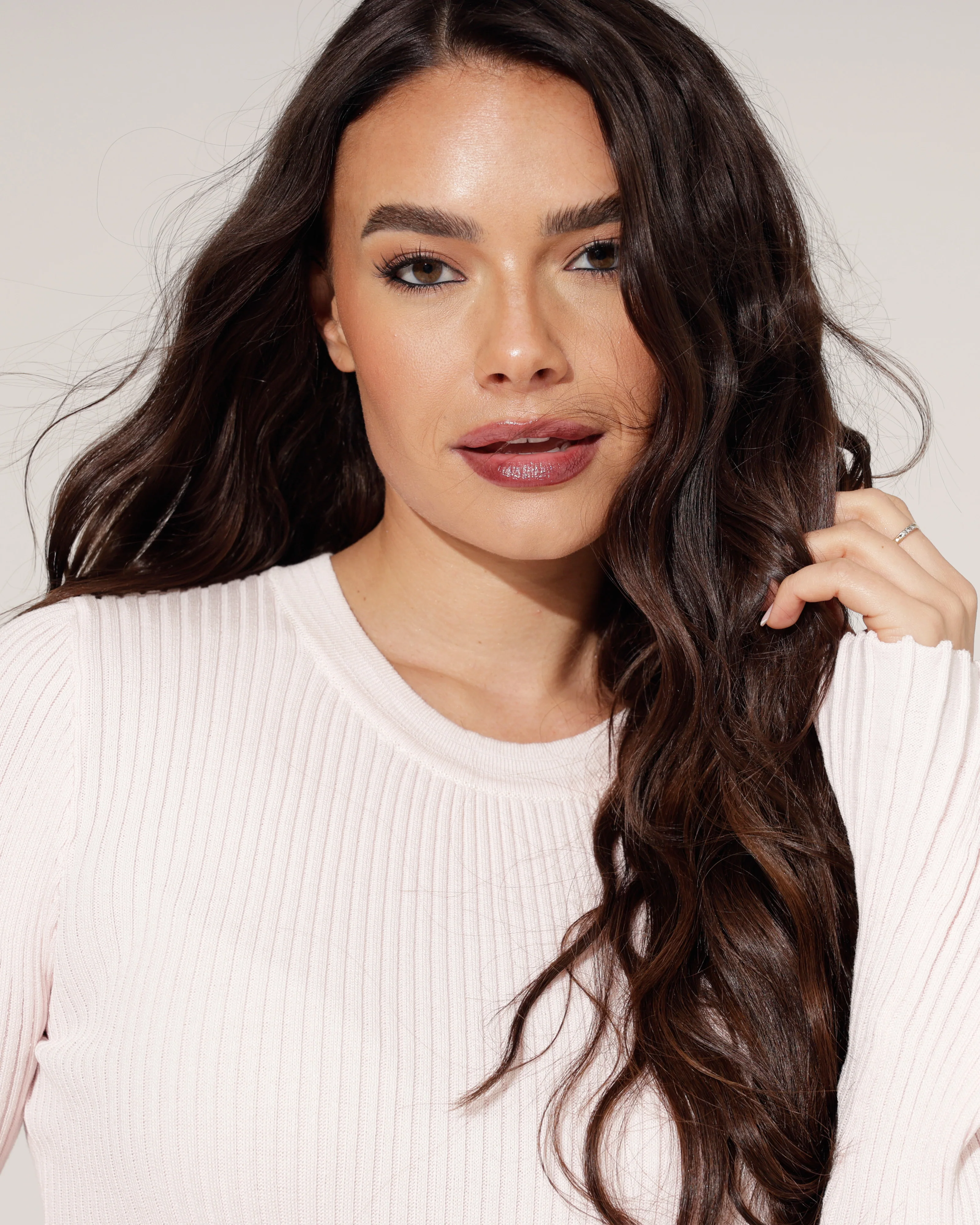 Top Izzy Met Flared Mouw Lichtroze - Image 4