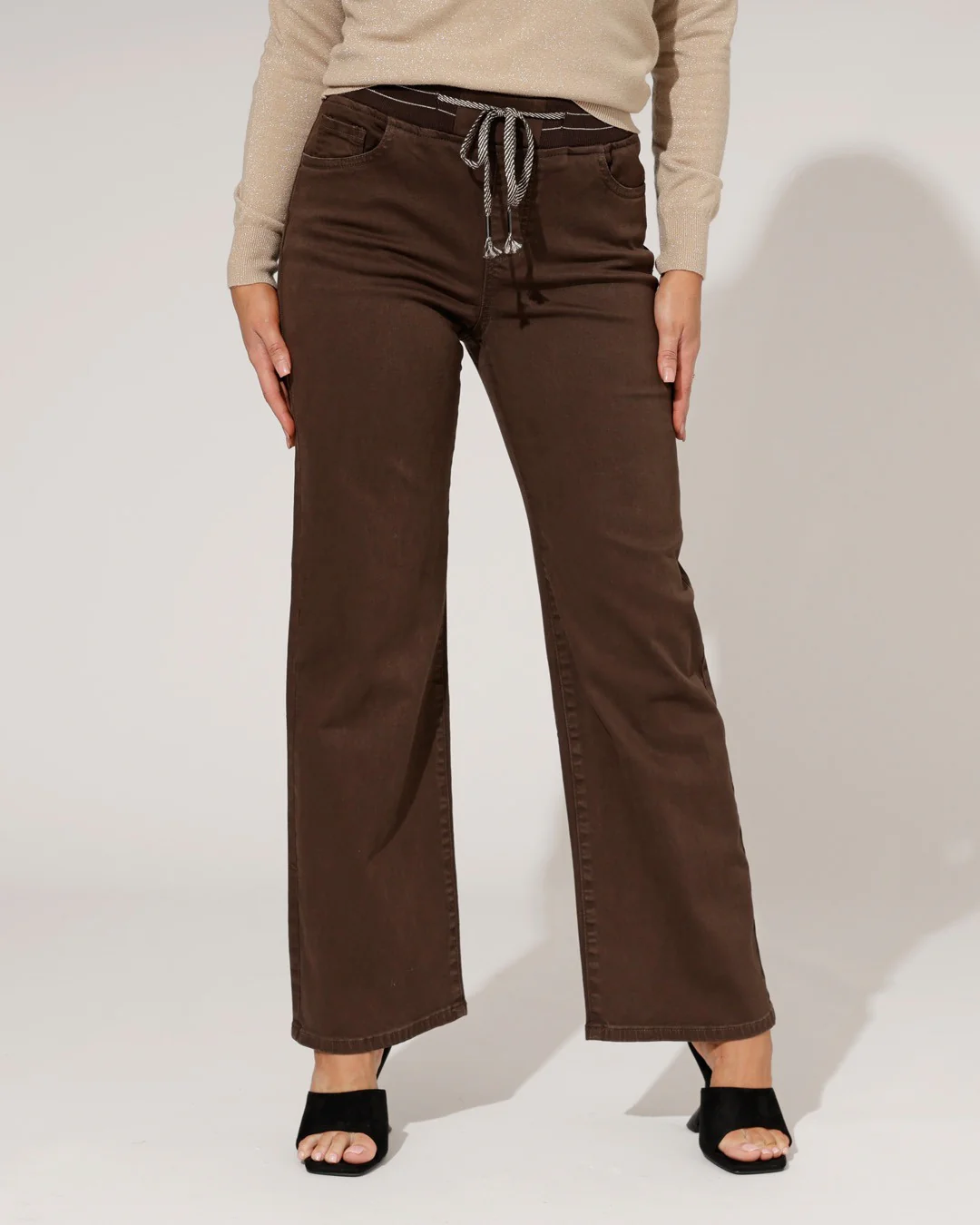 ZAC & ZOE | Jog-jeans Wide Leg Mimi-C Donkerbruin - Image 3