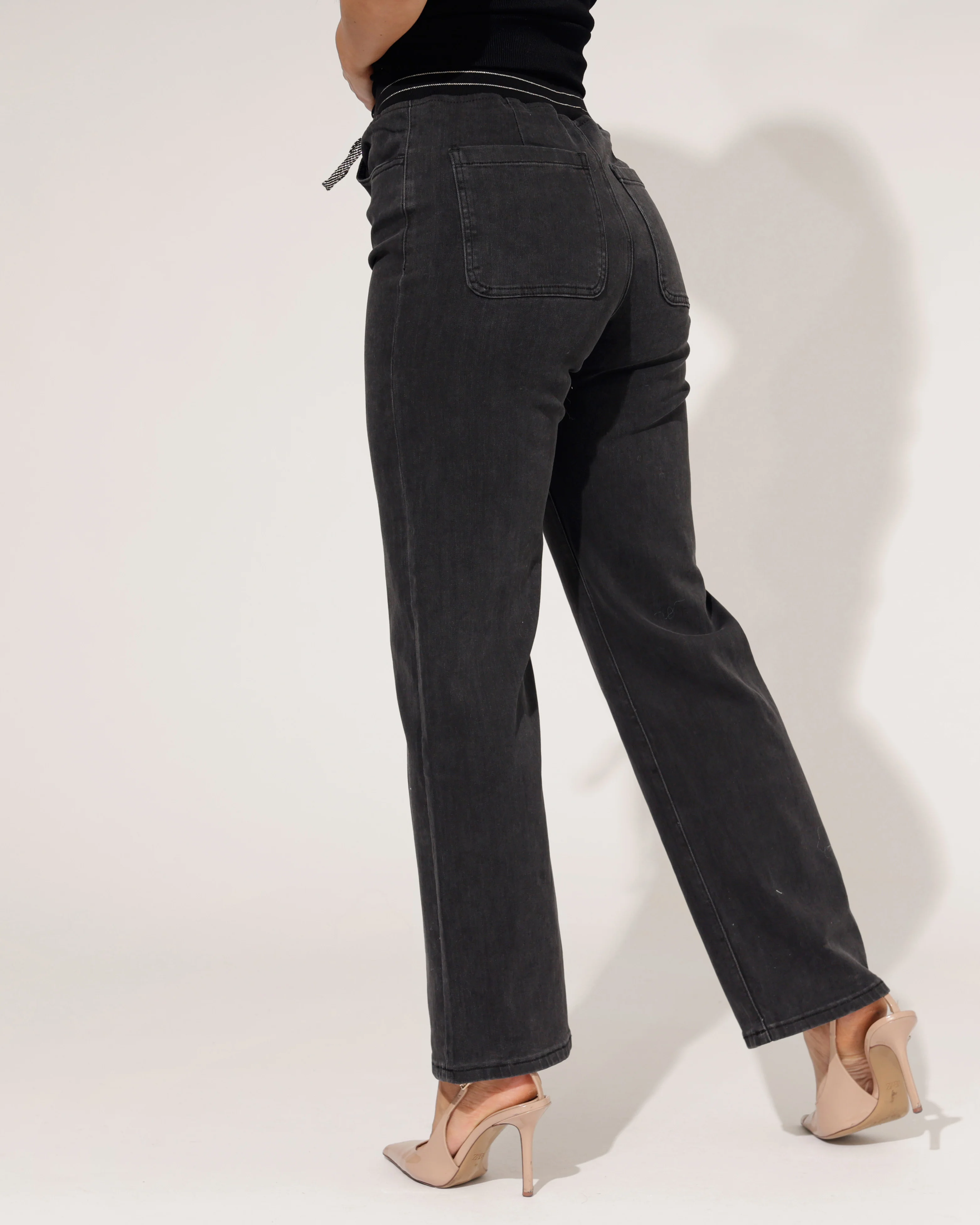 ZAC & ZOE | Jog jeans Wide leg Mimi-HR Donkergrijs - Image 3